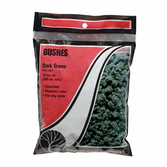Woodland Scenics FC147 Dark Green Bushes Bag Scenic Brush Foliage Flock