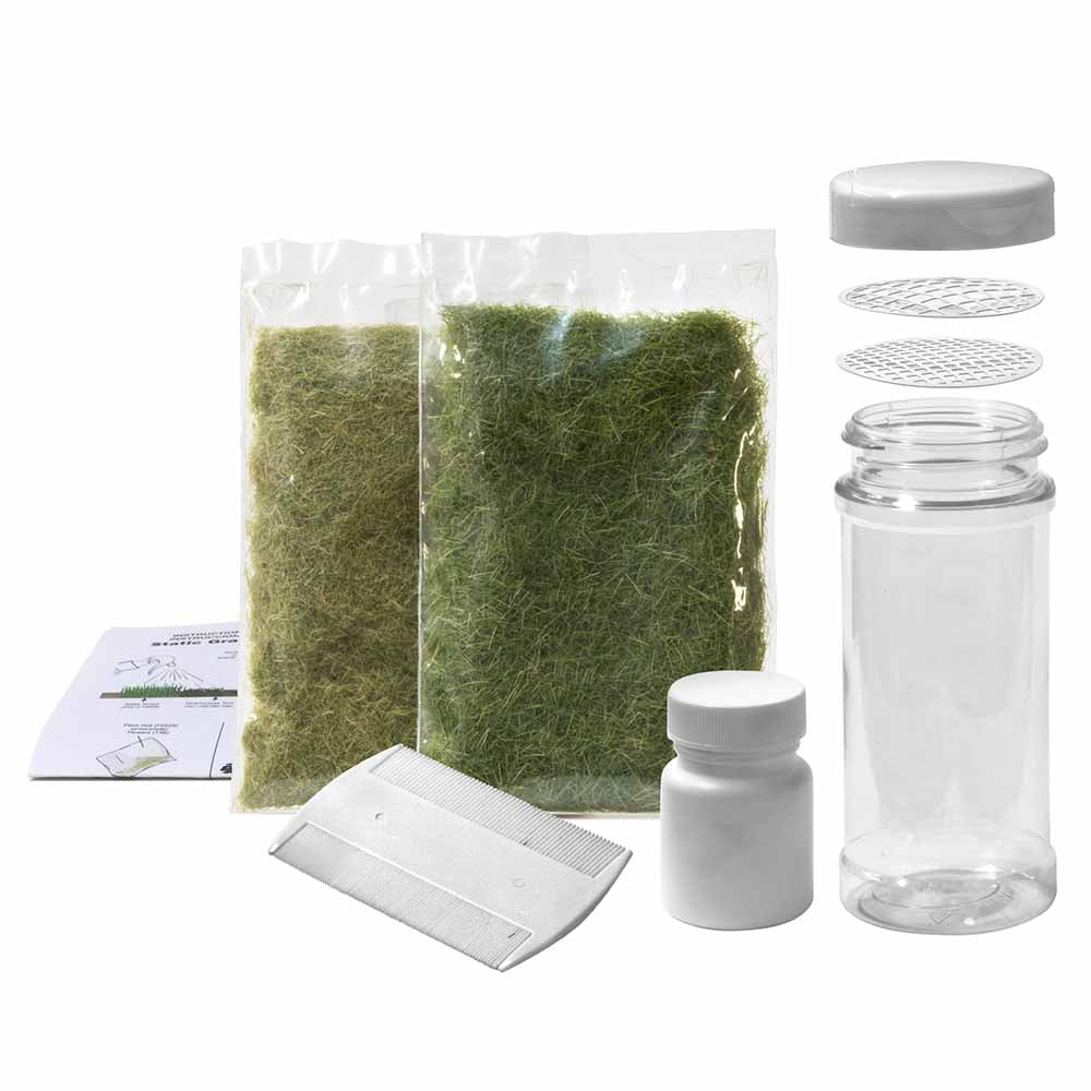 Woodland Scenics FS647 Static Grass Starter Kit Scenic Brush Foliage Flock