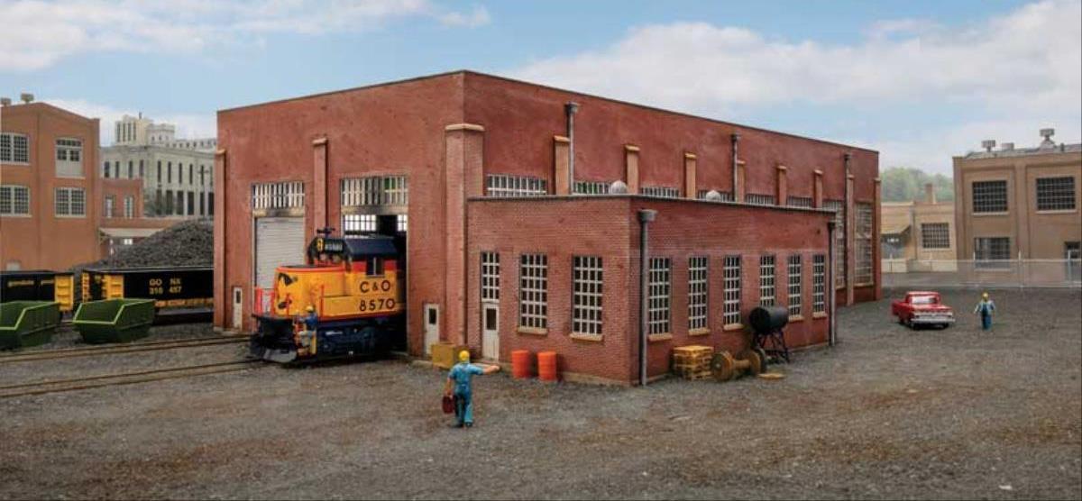 Walthers Cornerstone 933-2923 130' Twin Road Engine Shed Kit HO