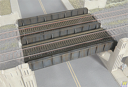 Walthers Cornerstone Through Plate Girder Bridge (Single or Double Track) Building Kit HO Gauge WH933-2948