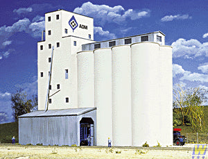 Walthers Cornerstone ADM Concrete Grain Elevator Building Kit HO Gauge WH933-3022