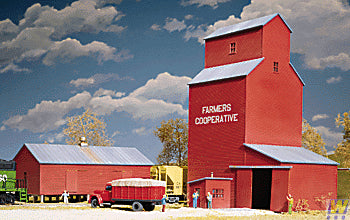 Walthers Cornerstone Farmers Cooperative Rural Grain Elevator Building Kit HO Gauge WH933-3036