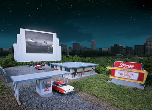 Walthers Cornerstone Skyview Drive In Theatre Building Kit HO Gauge WH933-3478