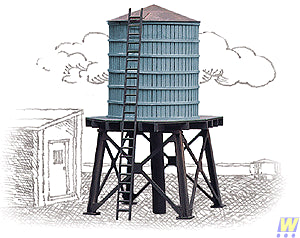 Walthers Cornerstone Wooden Water Tanks (3) Building Kit HO Gauge WH933-3507