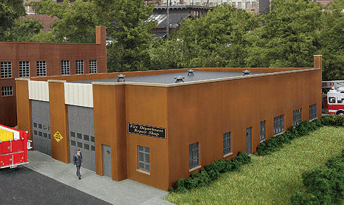 Walthers Cornerstone Fire Department Repair Shop Building Kit HO Gauge WH933-3767