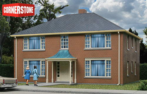 Walthers Cornerstone Four Unit Brick Apartment Building Kit HO Gauge WH933-3781