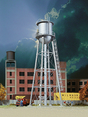 Walthers Cornerstone Vintage Water Tower Silver (Pre-Built) N Gauge WH933-3833