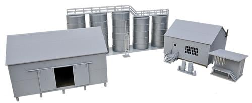 Walthers Cornerstone Trackside Oil Dealer with Storage Tanks Building Kit HO Gauge WH933-4059