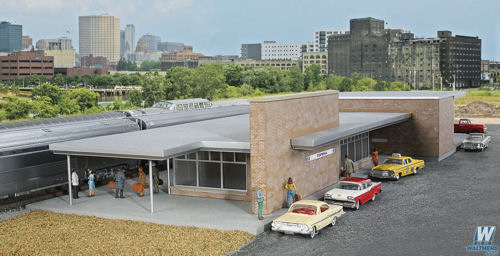 Walthers Cornerstone Modern Brick Santa Fe Station Building Kit HO Gauge WH933-4064
