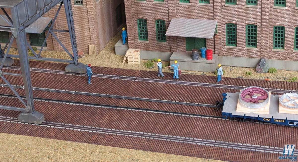 Walthers Cornerstone Brick Craneway Base and Street (3) Building Kit HO Gauge WH933-4097