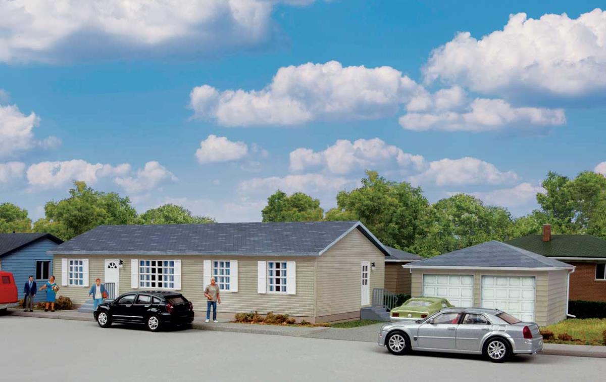 Walthers Cornerstone Modern Sectional House with Garage Kit WH933-4151 HO Gauge