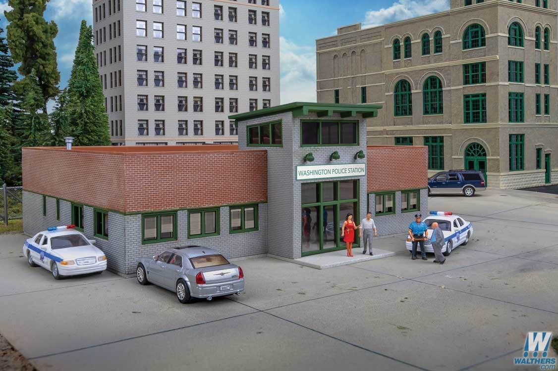 Walthers Cornerstone Modern Police Station Building Kit HO Gauge WH933-4201