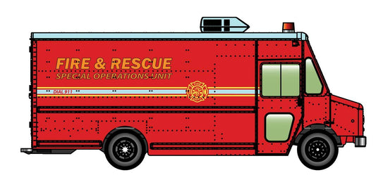 Walthers Cornerstone Morgan Olson Route Star Van Fire Dep Spec Ops HO 949-12107