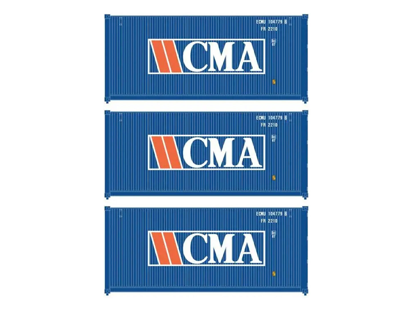 Walthers 20' Corrugated Container Set (3) CMA WH949-18050 HO Gauge
