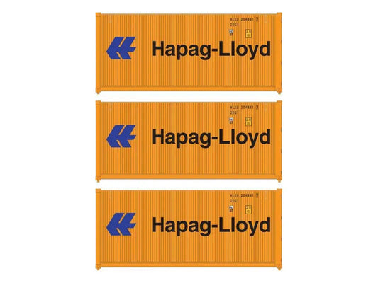 Walthers 20' Corrugated Container Set (3) Hapag-Lloyd WH949-18053 HO Gauge