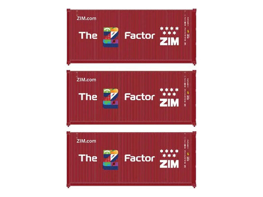 Walthers 20' Corrugated Container Set (3) ZIM WH949-18057 HO Gauge