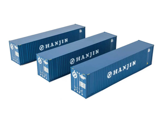 Walthers 40' Hi Cube F/Roof Corrugated Container Set (3) Hanjin 949-18201 HO