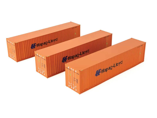 Walthers 40' Hi Cube F/Roof Corrugated Container Set(3) Hapag-Lloyd 949-18202 HO