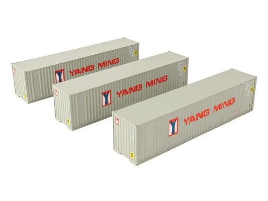 Walthers 40' Hi Cube F/Roof Corrugated Container Set (3) Yang Ming 949-18205 HO