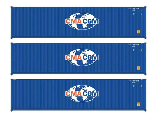 Walthers 40' Hi Cube Corrugated Container Set (3) CMA-CGM WH949-18251 HO Gauge