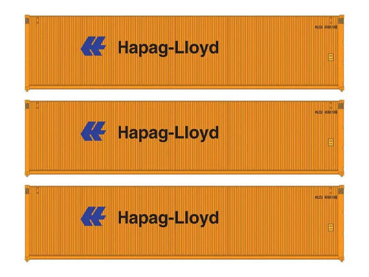 Walthers 40' Hi Cube Corrugated Container Set (3) Hapag-Lloyd 949-18252 HO Gauge