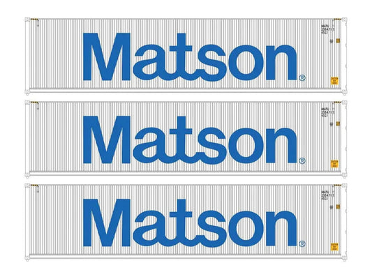 Walthers 40' Hi Cube Corrugated Container Set (3) Matson WH949-18253 HO Gauge