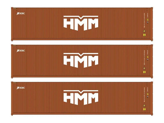 Walthers 40' Hi Cube Corrugated Container Set (3) HMM WH949-18256 HO Gauge
