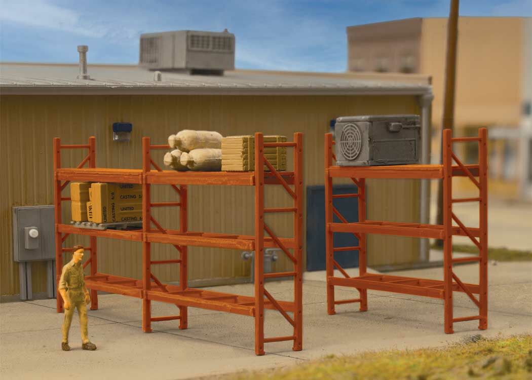 Walthers Cornerstone Pallet Rack Kit HO Gauge 949-4256