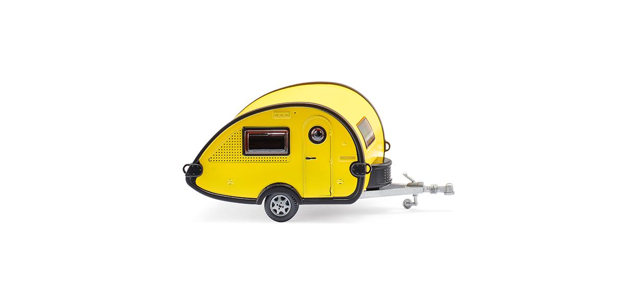 Wiking Camping Caravan Yellow/Black HO Gauge 9236