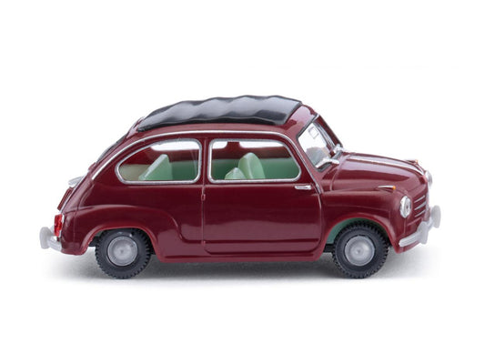 Wiking Fiat 600 Wine Red 1955-64 WK009908 HO Gauge