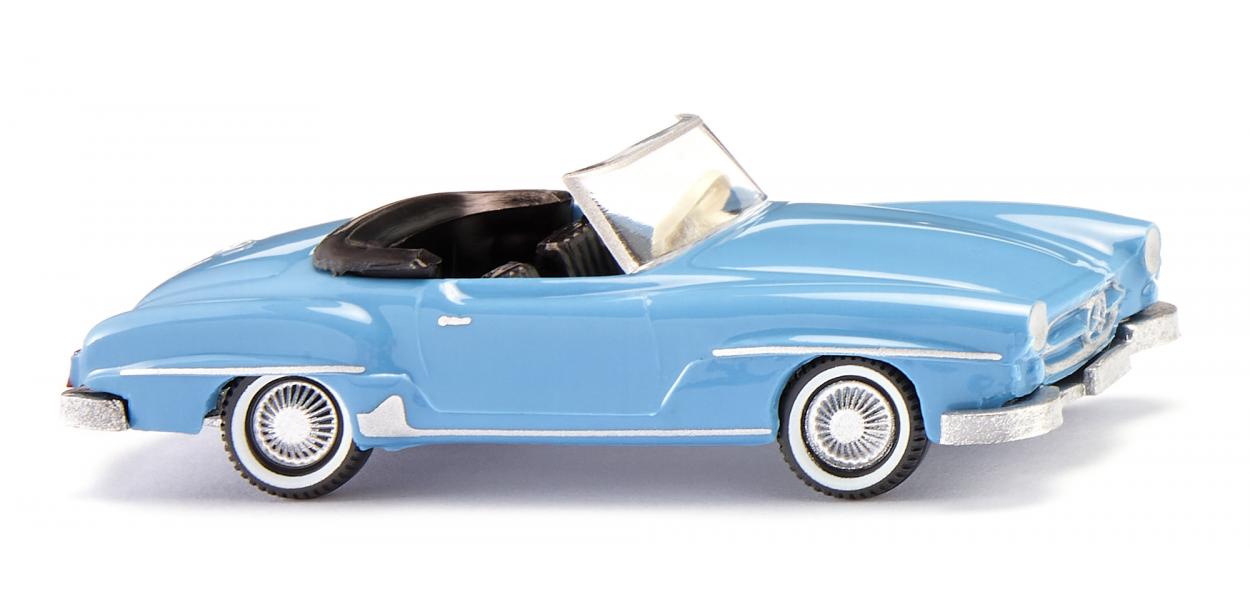 Wiking MB 190 SL Cabriolet Light Blue 1955-63 25002 HO Gauge