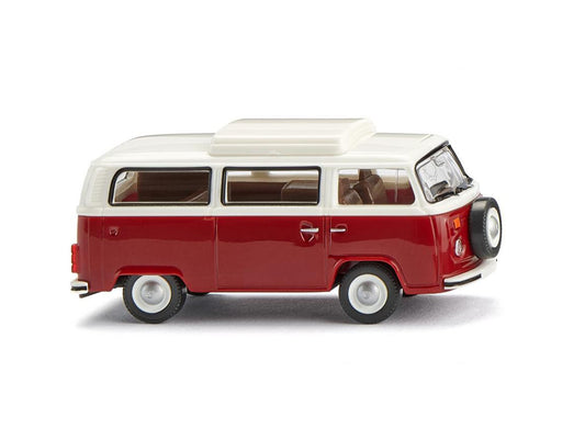 Wiking VW T2b Camper Van Ruby Red/White 1972-79 WK031805 HO Gauge