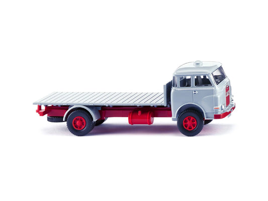 Wiking 41605 MAN Pausbacke Flatbed Truck Silver Grey 1960-67 HO Gauge