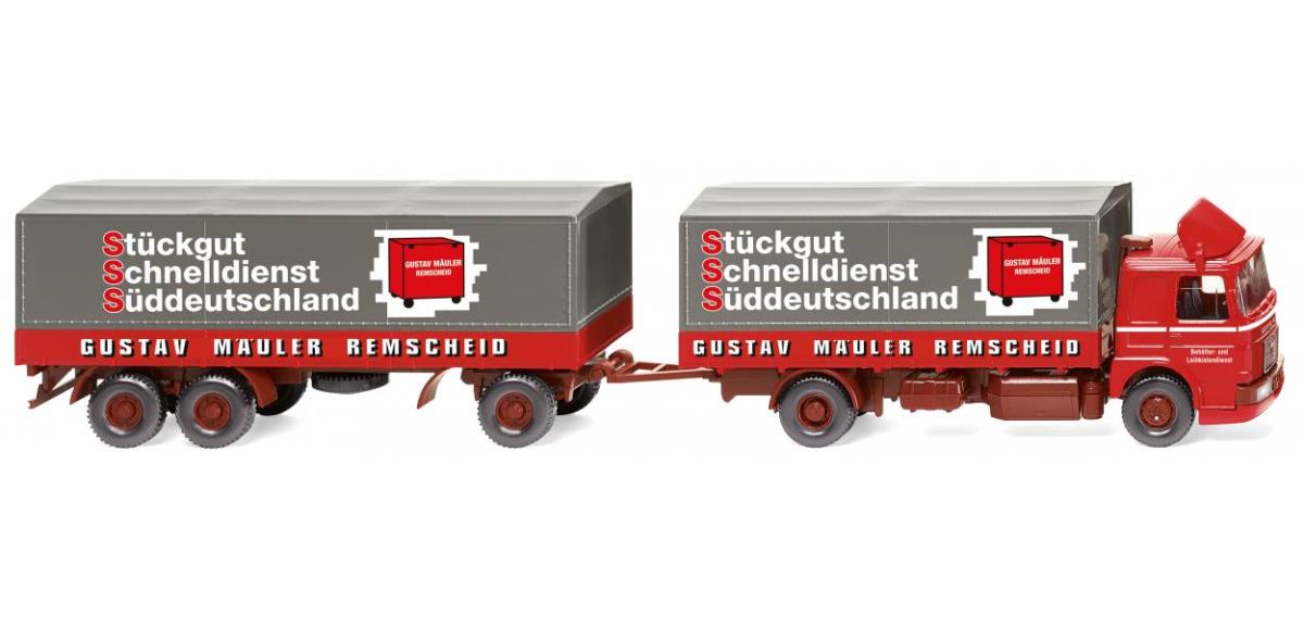 Wiking 047301 MAN Flatbed Road Train Spedition Gustav Mauler HO