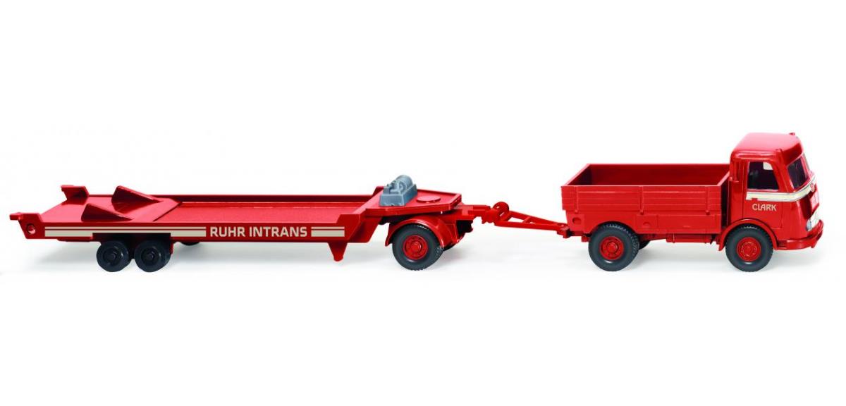 Wiking 049002 MB Pullman Low Loader Road Train Ruhr Intrans 1955-63 HO