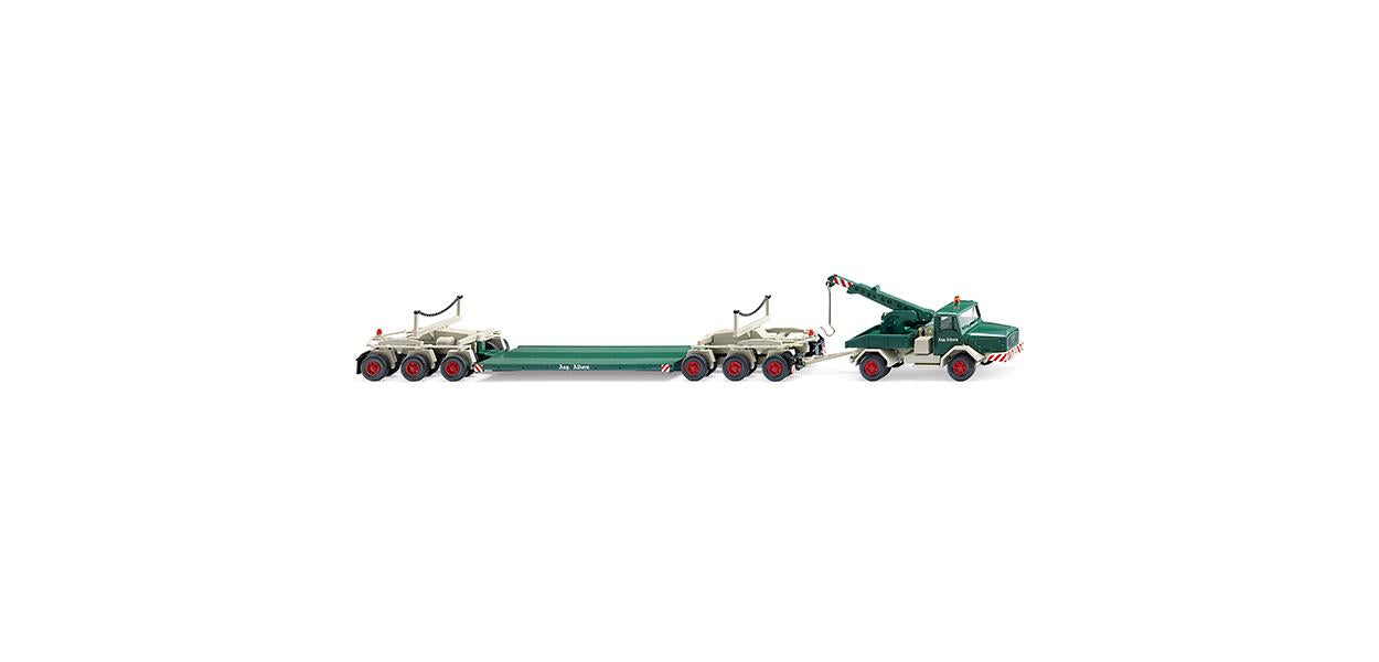 Wiking Faun Low Loader Trailer Truck Aug Alborn 1965-77 HO Gauge 49303