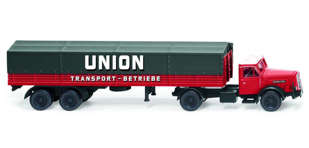 Wiking 051406 Henschel Flatbed Tractor Trailer Union Transport 1950-55 HO