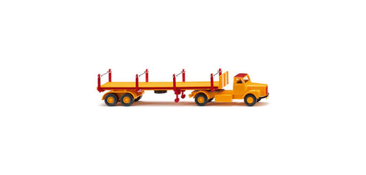 Wiking Scania Stanchion Trailer Truck Yellow/Red 1974-80 HO Gauge WK051844