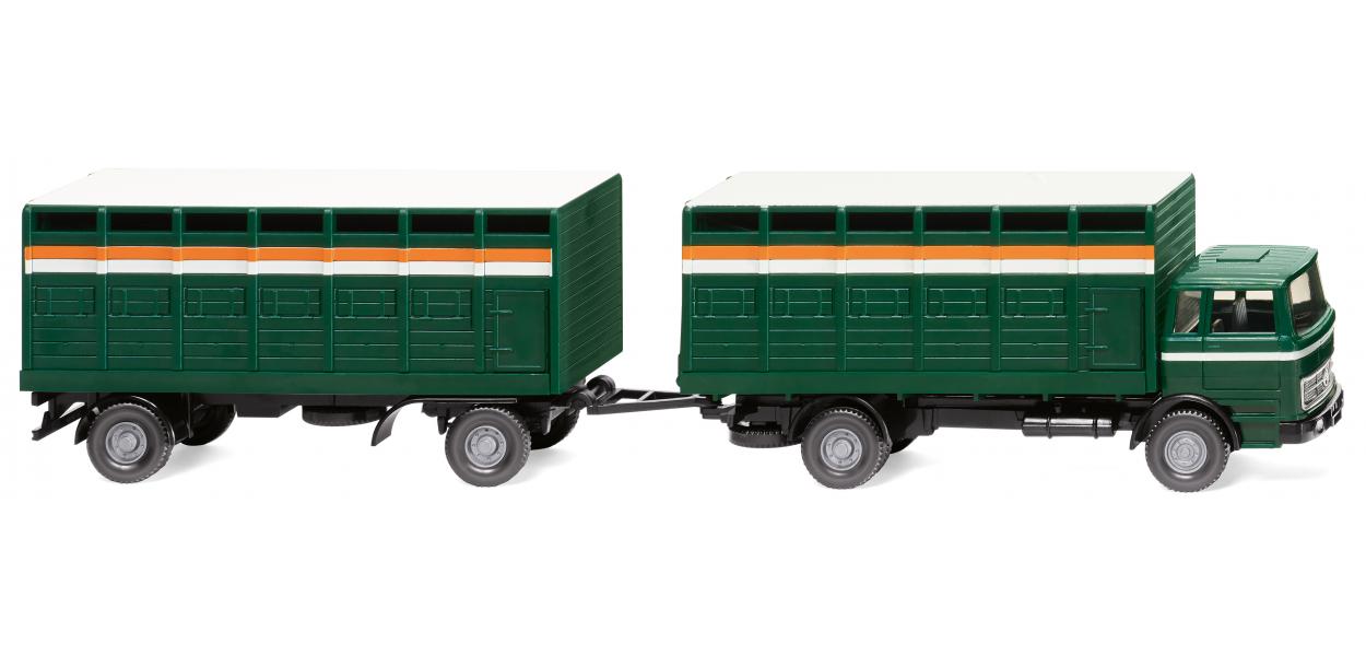 Wiking 056503 MB Cattle Trailer Truck Moss Green HO