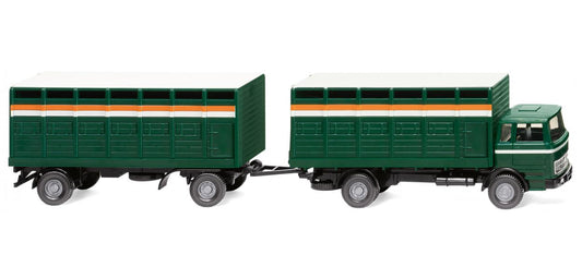 Wiking 056503 MB Cattle Trailer Truck Moss Green HO