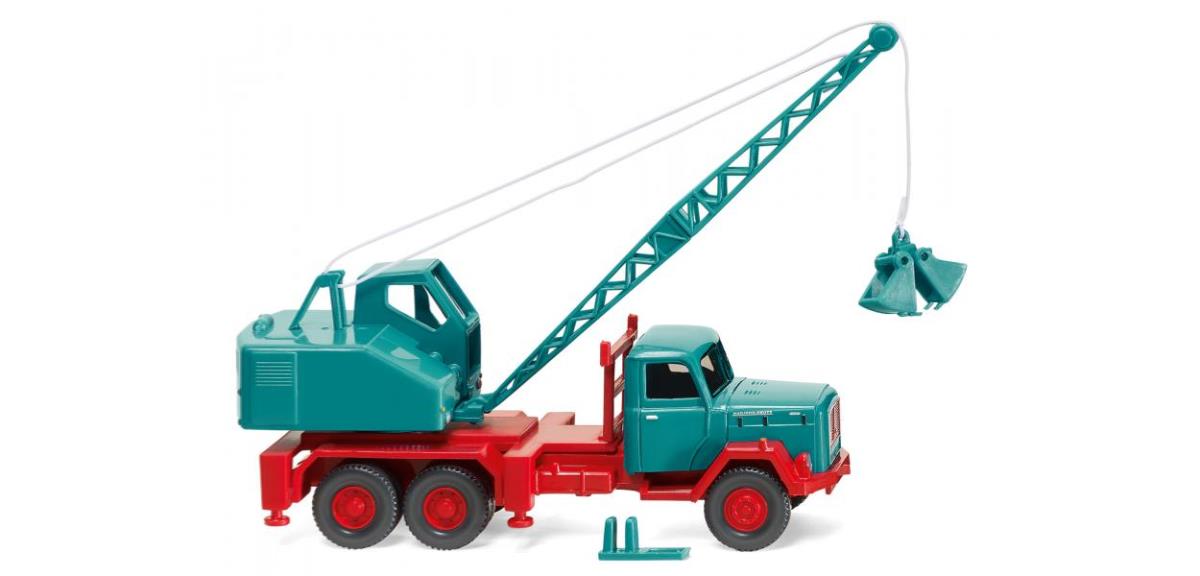 Wiking 066204 Magirus/Fuchs Crane Truck Water Blue HO