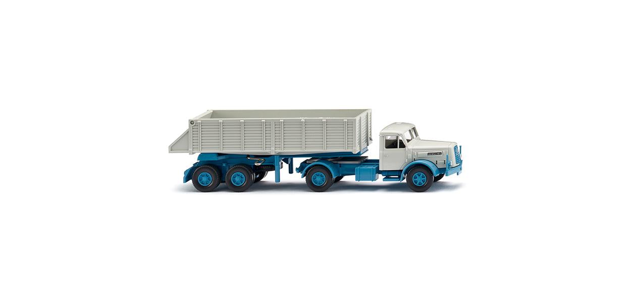 Wiking Henschel Rear Tipper Semitruck Light Blue/White 1955-61 HO Gauge WK067711