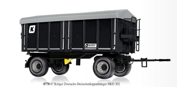 Wiking Kroger Two Axle Three Way Tipper Black WK077867 1:32