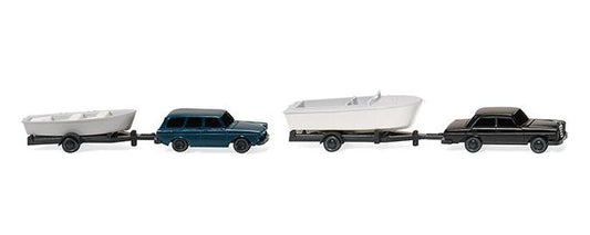 Wiking 092139 Cars with Boats on Trailers (2) N Gauge