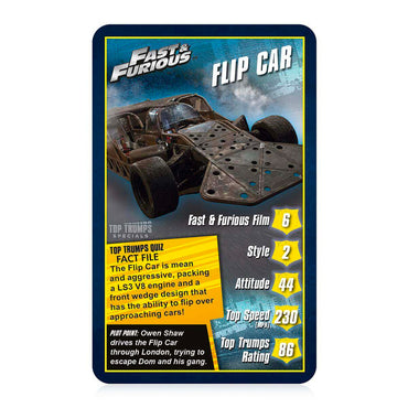 Fast & Furious Top Trumps Specials Card Game