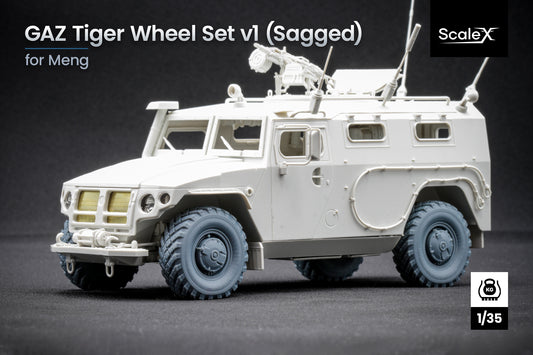 ScaleX GAZ Tiger V1 Weighted Wheel Set For Meng 1:35 Model Kits