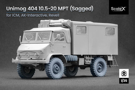 ScaleX Unimog 404 10.5-20 MPT Weighted Wheel Set For ICM, AK Revell 1:35 Model Kits