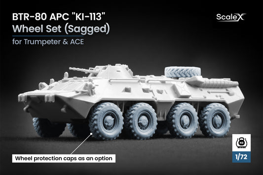 ScaleX BTR-80 APC "KI-113" Weighted Wheel Set For Trumpeter ACE 1:72 Model Kits
