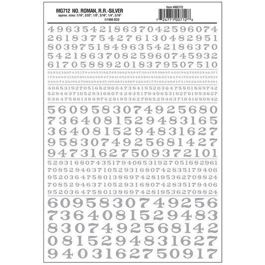 Woodland Scenics MG712 Numbers Roman R.R. Silver