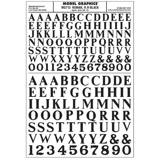 Woodland Scenics MG713 Roman R.R. Black 3/8", ½"